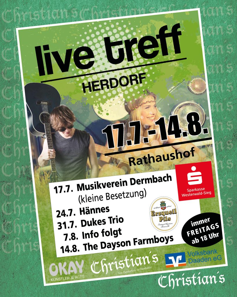 Livetreff Herdorf 2026 – Livemusik am Rathaushof